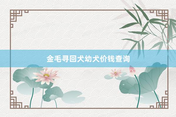 金毛寻回犬幼犬价钱查询